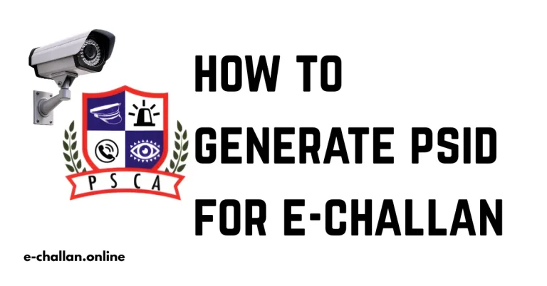 how to generate psid for e-challan